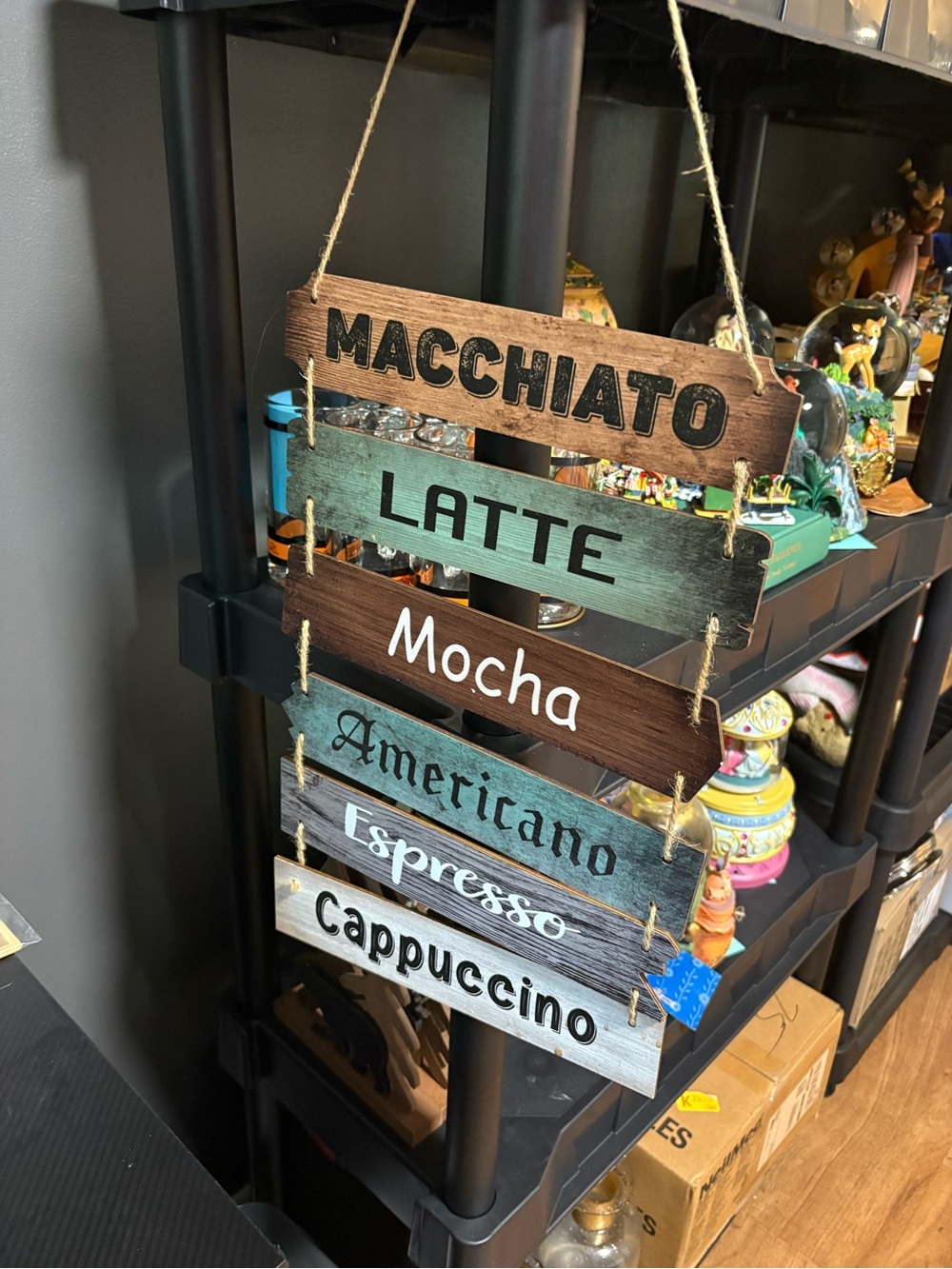 Rustic Coffee Menu Hanging Sign - Brown/Tan - Picture 2 of 5